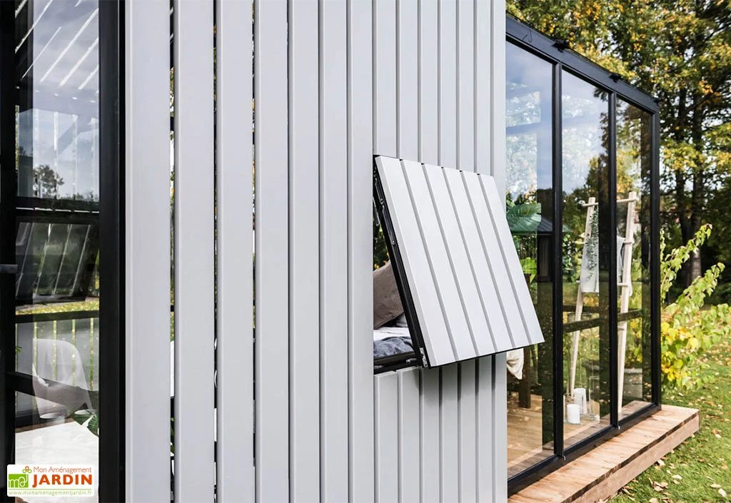 Serre De Jardin Bois Et Verre Trempé Avec Panneaux Occultants – Hibiscus 6 Serre De Jardin Bois Et Verre Trempé Avec Panneaux Occultants – Hibiscus – Image 6