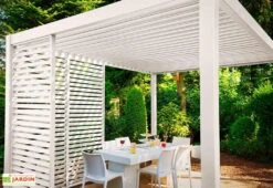 Panneau Latéral Brise-vue En Aluminium Pour Pergola Ombréa 1,2 M -Abriet Mobilier Soldes Boutique panneau brise vue jardin blanc angle