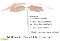 Pilier Multimâts 230 Cm Pour Composition De Parasol Paraflex 6 Pilier Multimâts 230 Cm Pour Composition De Parasol Paraflex -Abriet Mobilier Soldes Boutique parasol 4 tetes sur pied umbrosa
