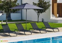 Parasol En Aluminium Laqué Et Toile En Oléfine 250 X 250 Cm - Eolo 10 Parasol En Aluminium Laqué Et Toile En Oléfine 250 X 250 Cm - Eolo -Abriet Mobilier Soldes Boutique parasol aluminium laque eolo piscine gris anth