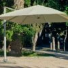 Hevea Parasol Déporté En Aluminium Avec Toile En Polyester Beige Derby – 4 X 3 M