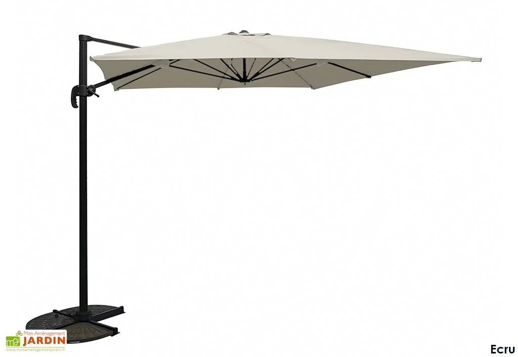 Parasol Déporté Carré En Aluminium Et Polyester 3,2 X 3,2 M 2 Parasol Déporté Carré En Aluminium Et Polyester 3,2 X 3,2 M – Image 2