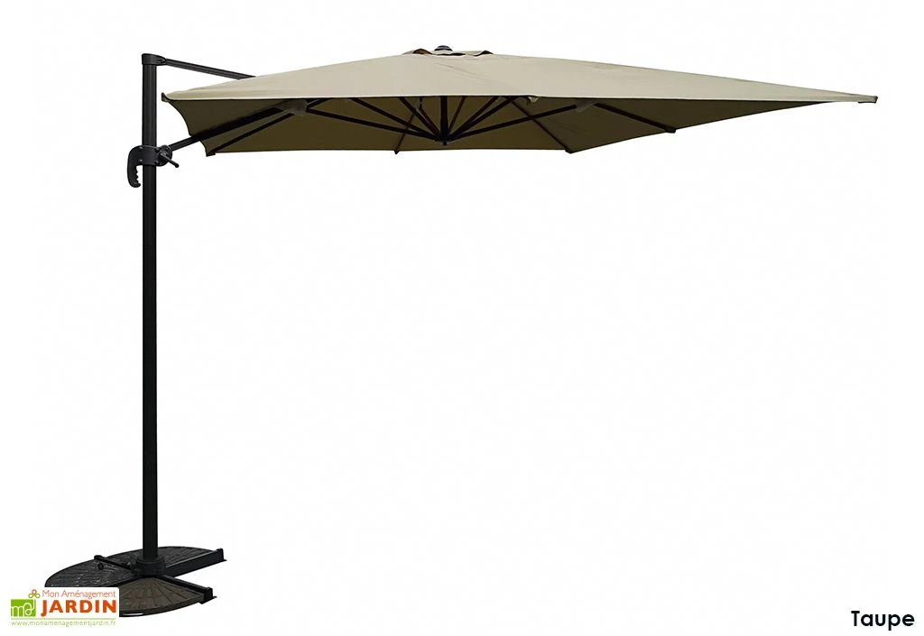 Parasol Déporté Carré En Aluminium Et Polyester 3,2 X 3,2 M 4 Parasol Déporté Carré En Aluminium Et Polyester 3,2 X 3,2 M – Image 4