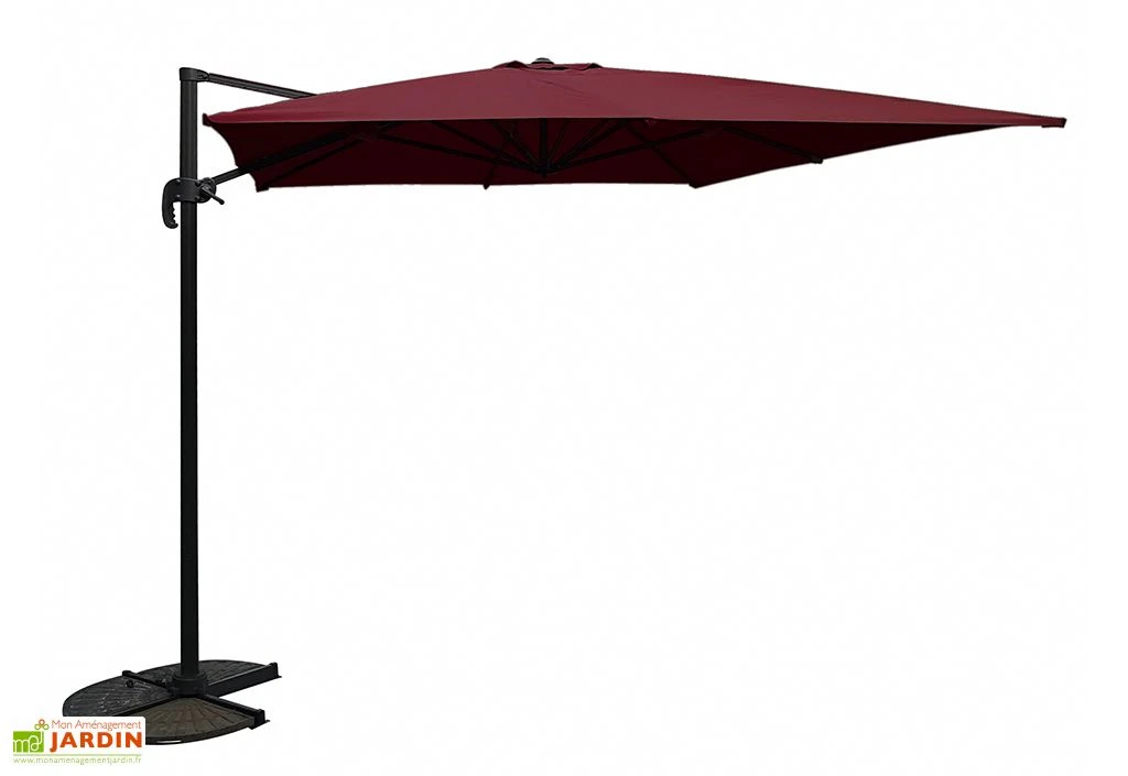 Parasol Déporté Carré En Aluminium Et Polyester 3,2 X 3,2 M 1 Parasol Déporté Carré En Aluminium Et Polyester 3,2 X 3,2 M