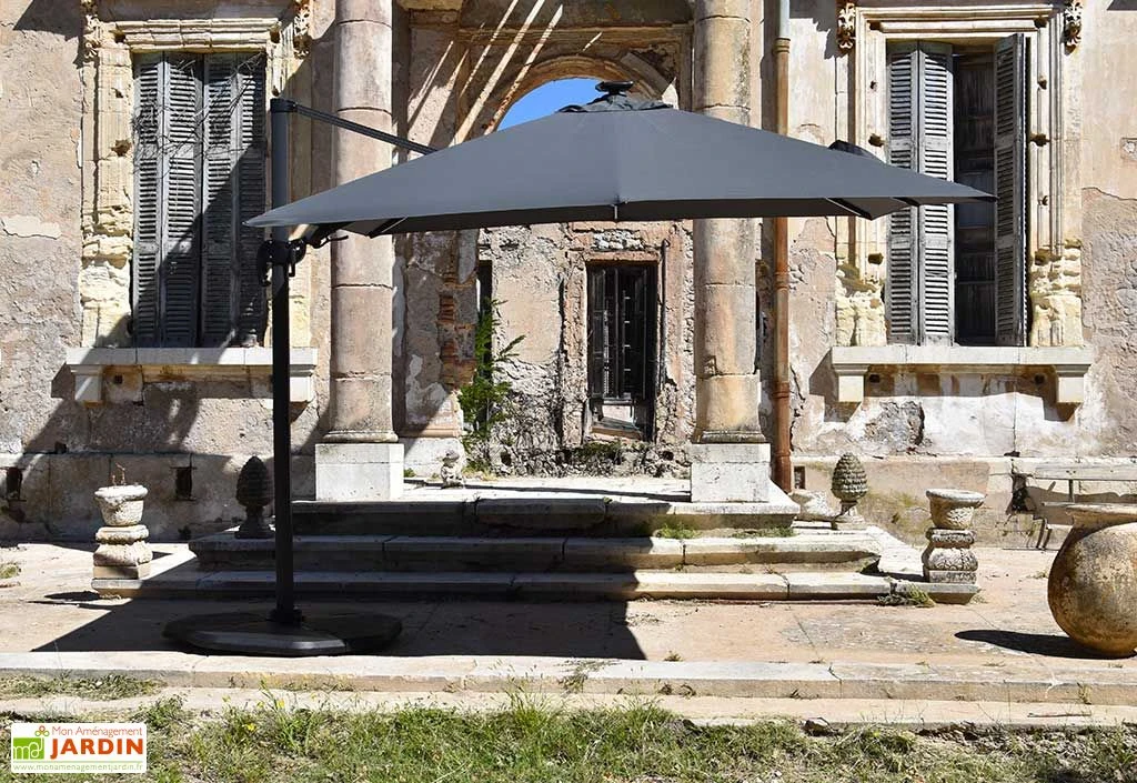 Parasol Déporté à LED En Aluminium Et Polyester Capeo 3 X 3 M 4 Parasol Déporté à LED En Aluminium Et Polyester Capeo 3 X 3 M – Image 4