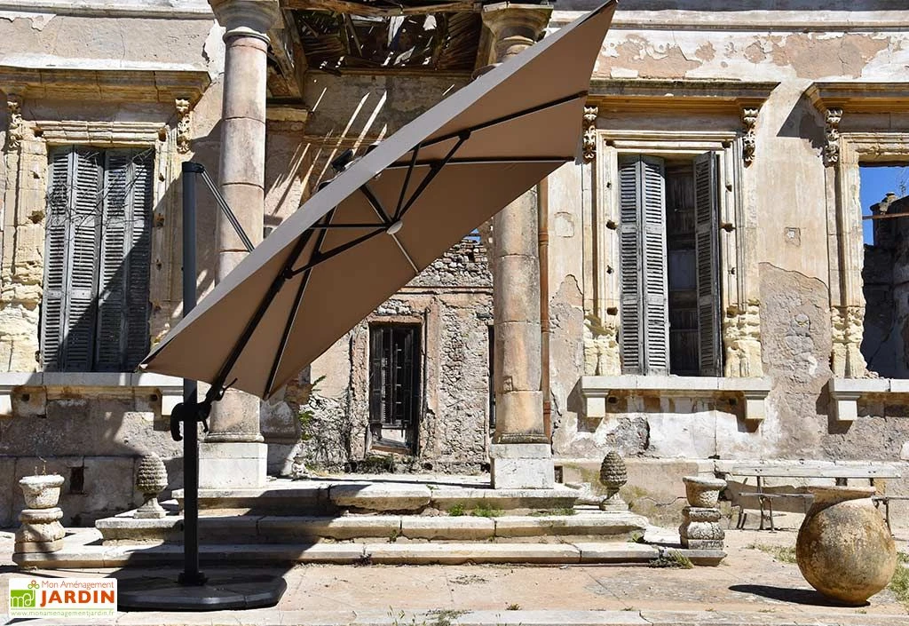 Parasol Déporté à LED En Aluminium Et Polyester Capeo 3 X 3 M 2 Parasol Déporté à LED En Aluminium Et Polyester Capeo 3 X 3 M – Image 2