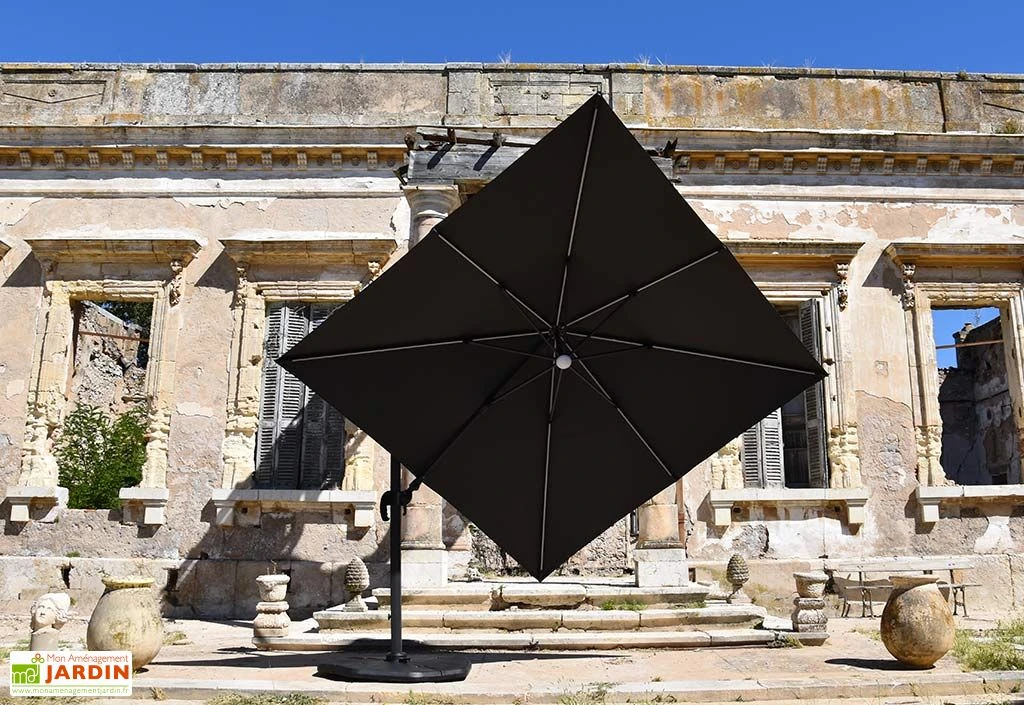 Parasol Déporté à LED En Aluminium Et Polyester Capeo 3 X 3 M 5 Parasol Déporté à LED En Aluminium Et Polyester Capeo 3 X 3 M – Image 5