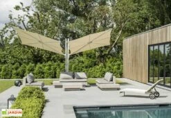 Parasol Déporté 250 Cm - Spectra Duo Toile Solidum -Abriet Mobilier Soldes Boutique parasol deporte spectra duo 250cm umbrosa 2