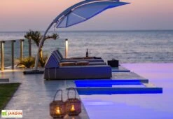 Parasol En Aluminium Aspect Feuille - Icarus Toile Sunbrella -Abriet Mobilier Soldes Boutique parasol design icarus umbrosa sunbrella 3