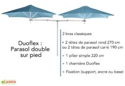 Pilier Simple 220 Cm Pour Composition De Parasol Paraflex -Abriet Mobilier Soldes Boutique parasol double pied bras classique umbrosa 1