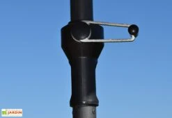 Parasol Rectangulaire 3 Têtes 4,6 M En Aluminium Et Toile Écrue - Wide -Abriet Mobilier Soldes Boutique parasol droit 3 tetes aluminium toile polyester ecru 465cm 3