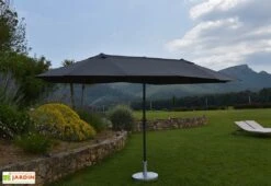 Parasol Rectangulaire 3 Têtes 4,6 M En Aluminium Et Toile Grise - Wide 7 Parasol Rectangulaire 3 Têtes 4,6 M En Aluminium Et Toile Grise - Wide -Abriet Mobilier Soldes Boutique parasol droit 3 tetes aluminium toile polyester gris 465cm 1