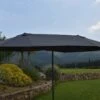 Parasol Rectangulaire 3 Têtes 4,6 M En Aluminium Et Toile Grise - Wide