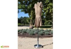 Parasol Rectangulaire 3 Têtes 4,6 M En Aluminium Et Toile Taupe - Wide 9 Parasol Rectangulaire 3 Têtes 4,6 M En Aluminium Et Toile Taupe - Wide -Abriet Mobilier Soldes Boutique parasol droit 3 tetes aluminium toile polyester taupe 465cm