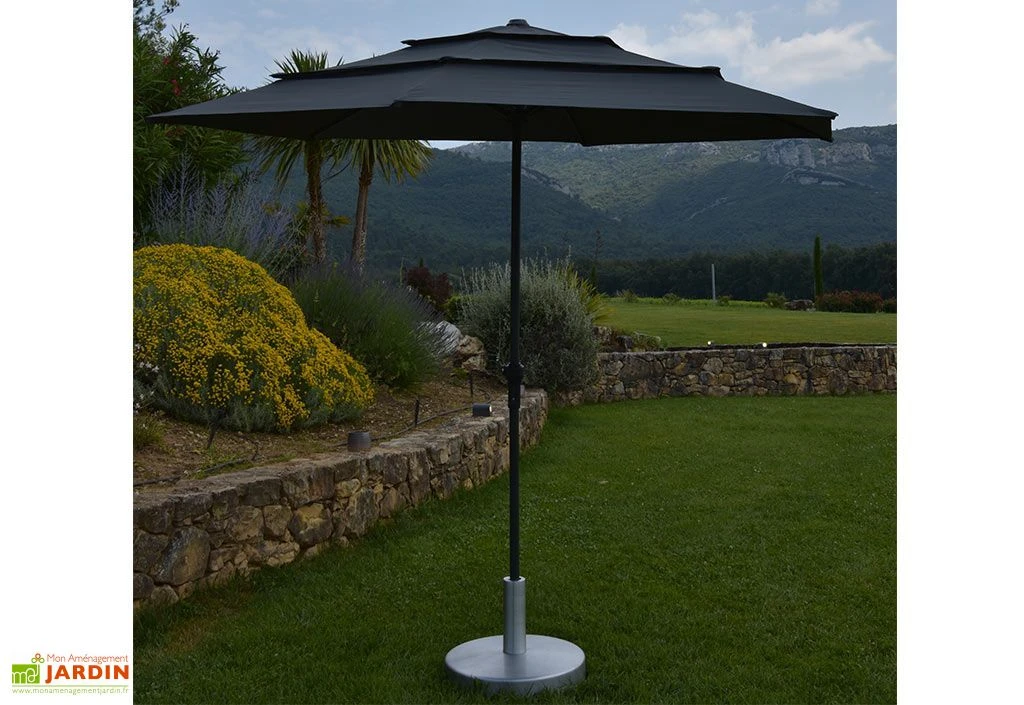 Parasol Droit 3 M Aluminium Toile Avec Aération – Canopy Gris 1 Parasol Droit 3 M Aluminium Toile Avec Aération – Canopy Gris