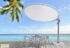 Parasol Rond Rotatif 360° 300 Cm - Eclipsum Toile Solidum -Abriet Mobilier Soldes Boutique parasol rond design eclipsum umbrosa solidum 3