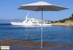 Parasol Rond Mât Central Aluminium Toile Oléfine Ø 2,70 M -Abriet Mobilier Soldes Boutique parasol rond mat central 270cm p50 4