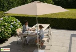 Parasol Rond Mât Central Aluminium Toile Oléfine Ø 2,70 M -Abriet Mobilier Soldes Boutique parasol rond mat central 270cm p50 5