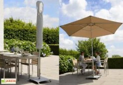 Parasol Rond Mât Central Aluminium Toile Oléfine Ø 2,70 M -Abriet Mobilier Soldes Boutique parasol rond mat central 270cm p50 6