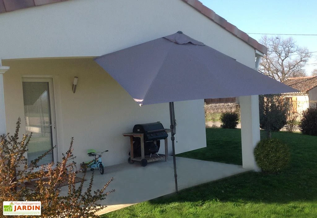 Parasol De Balcon Rectangulaire En Acier Et Polyester 1,5 X 3 M - Leo 1 Parasol De Balcon Rectangulaire En Acier Et Polyester 1,5 X 3 M - Leo