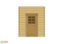 Paroi Avant/Arrière Porte Simple Pour Carport Modulable Solid 4x5m