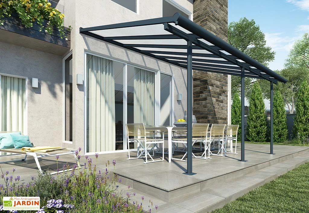Pergola Adossée En Aluminium Et Polycarbonate 295 Cm – Sierra 1 Pergola Adossée En Aluminium Et Polycarbonate 295 Cm – Sierra