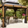 Pergola Autoportée En Aluminium Effet Bois 10 M² – Fontana