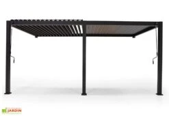 Pergola Bioclimatique Adossée En Aluminium Anthracite 15,9 M² - Ombréa -Abriet Mobilier Soldes Boutique pergola aluminium bioclimatique adossee ombrea 712645
