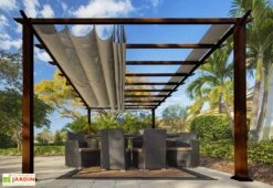 Paragon Pergola En Aluminium Effet Bois Florence 17,67 M² 9 Paragon Pergola En Aluminium Effet Bois Florence 17,67 M² -Abriet Mobilier Soldes Boutique pergola aluminium effet bois florence 17m2 marron fonce