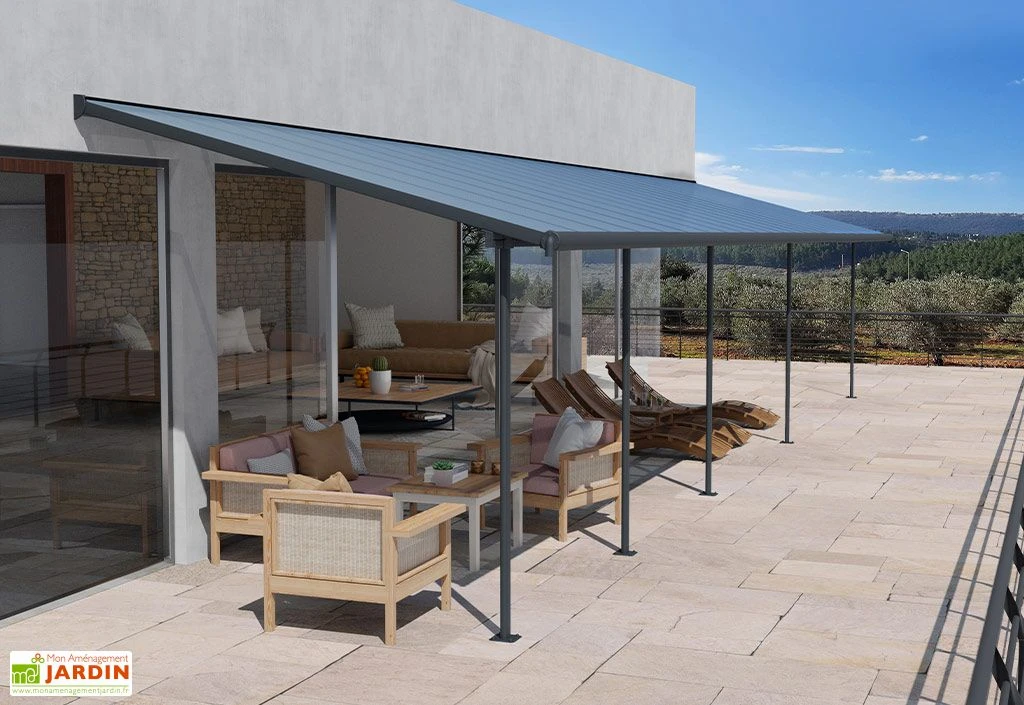 Pergola Adossée En Aluminium Et Polycarbonate 295 Cm – Sierra 2 Pergola Adossée En Aluminium Et Polycarbonate 295 Cm – Sierra – Image 2