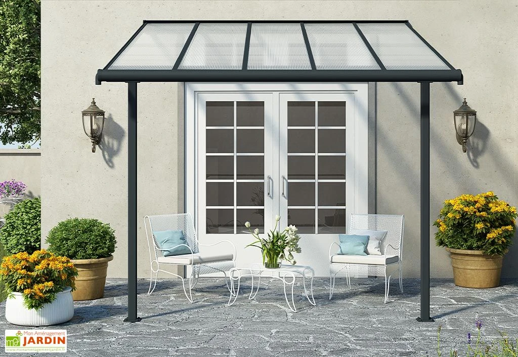Pergola Adossée En Aluminium Et Polycarbonate 295 Cm – Sierra 3 Pergola Adossée En Aluminium Et Polycarbonate 295 Cm – Sierra – Image 3