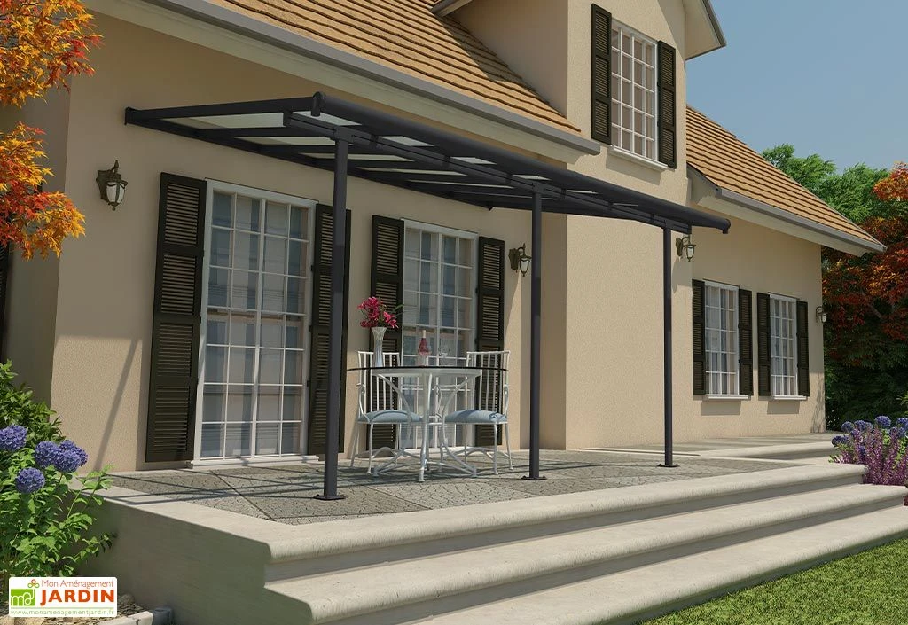 Pergola Adossée En Aluminium Et Polycarbonate 295 Cm – Sierra 4 Pergola Adossée En Aluminium Et Polycarbonate 295 Cm – Sierra – Image 4