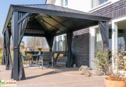 Tonnelle En Aluminium Autoportée 6 X 3,5 M Avec Toiture Acier - Marsala 8 Tonnelle En Aluminium Autoportée 6 X 3,5 M Avec Toiture Acier - Marsala -Abriet Mobilier Soldes Boutique pergola autoportee aluminium sojag sj09700 6x4m