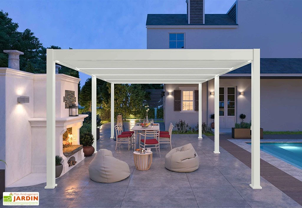 Pergola Bioclimatique Ombréa En Aluminium 4 X 6 M Autoportée - Blanche 3 Pergola Bioclimatique Ombréa En Aluminium 4 X 6 M Autoportée - Blanche – Image 3
