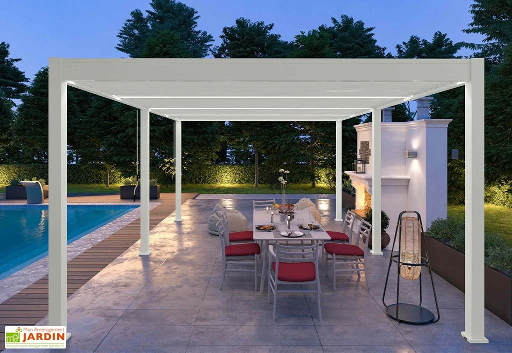 Pergola Bioclimatique Ombréa En Aluminium 4 X 6 M Autoportée - Blanche 4 Pergola Bioclimatique Ombréa En Aluminium 4 X 6 M Autoportée - Blanche – Image 4