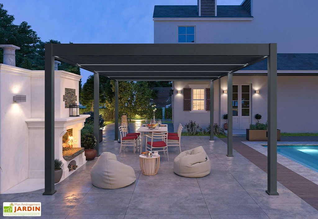 Pergola Bioclimatique Ombréa En Aluminium 4 X 6 M Autoportée - Anthracite 5 Pergola Bioclimatique Ombréa En Aluminium 4 X 6 M Autoportée - Anthracite – Image 5
