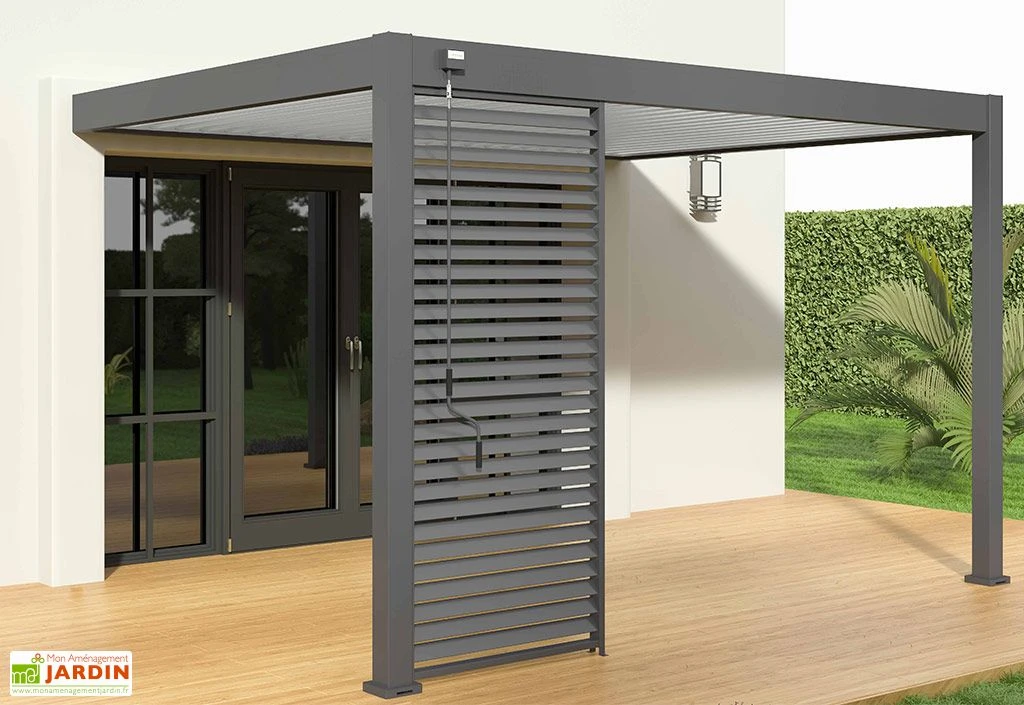 Pergola Bioclimatique Ombréa En Aluminium 3 X 4 M Adossée - Anthracite 6 Pergola Bioclimatique Ombréa En Aluminium 3 X 4 M Adossée - Anthracite – Image 6