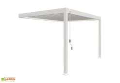 Pergola Bioclimatique Ombréa En Aluminium 3 X 4 M Adossée - Blanche -Abriet Mobilier Soldes Boutique pergola bioclimatique adossee 3x4m blanche ombrea 15 729131