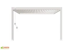 Pergola Bioclimatique Ombréa En Aluminium 3 X 4 M Adossée - Blanche -Abriet Mobilier Soldes Boutique pergola bioclimatique adossee 3x4m ombrea 15 729131