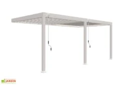 Pergola Bioclimatique Ombréa En Aluminium 3 X 6 M Adossée - Blanche -Abriet Mobilier Soldes Boutique pergola bioclimatique adossee 3x6m alu ombrea 15 729278