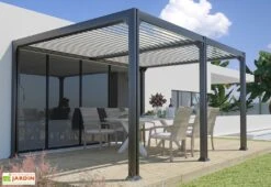 Pergola Bioclimatique Adossée En Aluminium 3 X 4 M - Madison