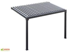 Nouvelles Arrivées 15 Pergola Bioclimatique Motorisée Adossée En Alu Noir – Actual 4 X 3 M