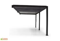 Pergola Bioclimatique Adossée En Aluminium Anthracite 15,9 M² - Ombréa -Abriet Mobilier Soldes Boutique pergola bioclimatique adossee ombrea anthracite 1