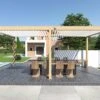 Pergola Bioclimatique Ombréa En Aluminium 3 X 6 M Autoportée - Imitation Bois