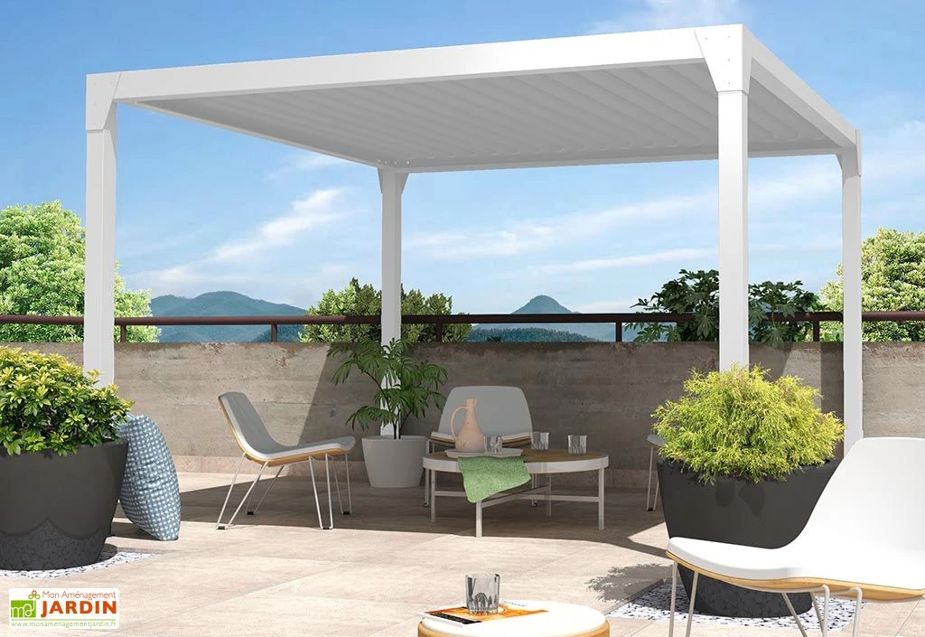Pergola Bioclimatique En Aluminium Motorisée Beryl - 14 M² 1 Pergola Bioclimatique En Aluminium Motorisée Beryl - 14 M²