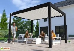 Nouvelles Arrivées 18 Pergola Bioclimatique Ombréa En Aluminium 3 X 4 M Autoportée - Noir Charbon