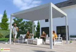 Nouvelles Arrivées 1 Pergola Bioclimatique Ombréa En Aluminium 3 X 4 M Autoportée - Gris Perle