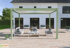 Pergola Bioclimatique Ombréa En Aluminium 3 X 4 M Autoportée - Vert Jade