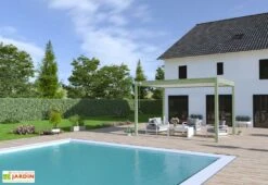 Pergola Bioclimatique Ombréa En Aluminium 3 X 4 M Autoportée - Vert Jade -Abriet Mobilier Soldes Boutique pergola bioclimatique aluminium vert 3x4 ombrea 15 728424