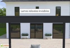 Pergola Bioclimatique Ombréa En Aluminium 3 X 4 M Autoportée - Noir Charbon -Abriet Mobilier Soldes Boutique pergola bioclimatique lames invisibles ombrea 15 728288